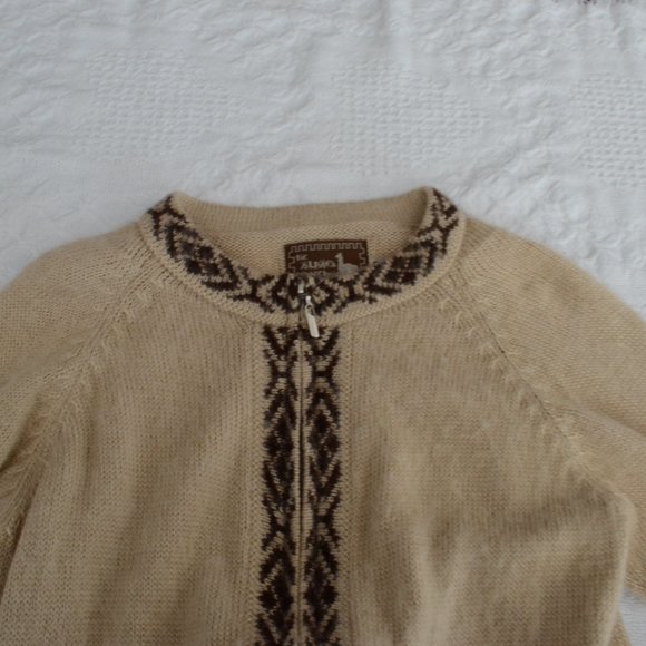 The Alpaca Connection Womens S Full Zip Sweater Nordic Print Blue Peru - Picture 8 of 16